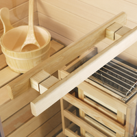 Sauna sec en bois carré d'intérieur à succès en 2026 : alimenté par une poêle électrique, convient à 1 à 2 personnes