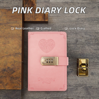 Carnet de notes vintage en cuir avec mot de passe, journal d'affaires avec serrure, journal créatif fait à la main, cadeau de papeterie