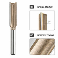 1/4" Batang Bulat 3 °   Mata Bor Router Profesional Spiral Lurus untuk Pengerjaan Kayu, Pembuat Alur & Pemotong Tepi untuk Mesin Trimmer Engraver