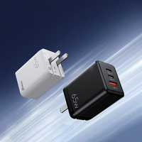 65W GaN Charge QC PD Chargeur Charge Rapide Adaptateur Secteur pour Téléphone Tablette Ordinateur Portable Type-C Port GAN OVP OTP EU US Plug