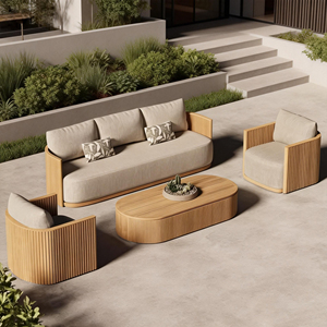 <span class=keywords><strong>Set</strong></span> di Divani da <span class=keywords><strong>Giardino</strong></span> in Teak <span class=keywords><strong>Moderno</strong></span> per Hotel, Arredamento da Esterno per Villa, <span class=keywords><strong>Set</strong></span> da Patio Durevole, Divano da Esterno di Lusso per Resort - Product Image 2