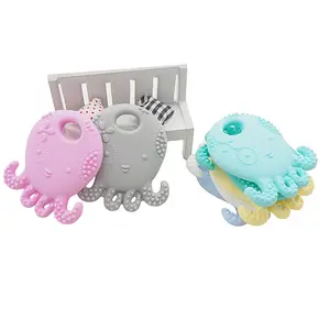 2019 Großhandel BPA Free Food Grade Custom Silikon Octopus kleinen Toader Beißring Dummy Schnuller Zahnen sensorische Spielzeuge