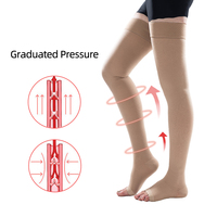 Bas de contention médical à bout ouvert, longueur genou, 20-30 mmHg, pour la maternité, tricotés, anti-embolie, pour varices