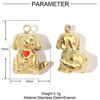 Breloques animales en émail en acier inoxydable, mignonnes, chien, chat, girafe, poisson, pendentifs, accessoires de bijoux DIY, breloques or et argent, vente en gros