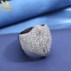 Bague Croix Hip Hop Zirconium Givré Tendance Prix de Gros – Bijou Diamant Rétro pour Homme - Product Image 5