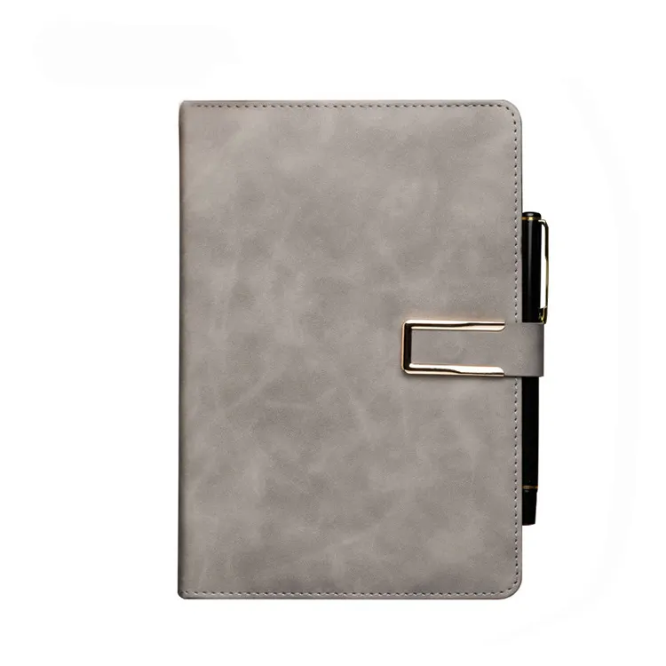 Print Fabriek Pu Schapenvacht Schors Leder A5 Custom Notebook Journal U Gevormde Gesp Hardcover Luxe Boek