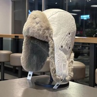Chapeau d'hiver en cuir à la mode pour femmes, protection contre le froid, style coréen, Ushanka, chapeau en fourrure pour protéger les oreilles, pour hommes