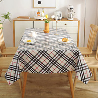 Nappe rectangulaire en pvc de haute qualité, couvre-table à motif noir pour cuisine et salle à manger