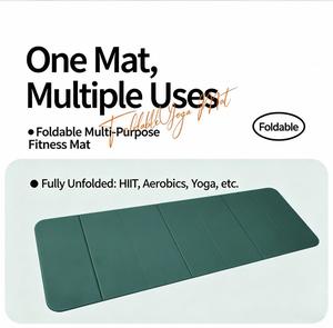<span class=keywords><strong>Tapis</strong></span> <span class=keywords><strong>de</strong></span> yoga pliable vert premium 10 mm antidérapant texturé avec sangle <span class=keywords><strong>de</strong></span> transport – Idéal pour le yoga, le Pilates et la méditation - Product Image 4