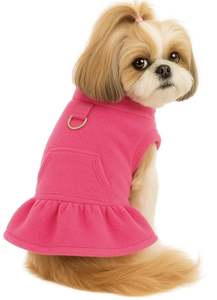 Robe pull col roulé en polaire pour petits chiens et chats, style princesse, avec poche et <span class=keywords><strong>harnais</strong></span> à anneau en D - Product Image 3