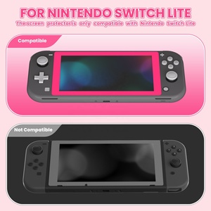Film protecteur d'écran en verre trempé transparent HD avec bord rose vif pour console Nintendo Switch Lite - Product Image 6