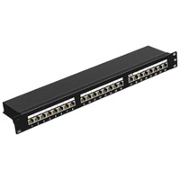 Panel Patch CAT6 24 Port, Panel Patch Jaringan Tanpa Pelindung 19 Inci 1U untuk Rak