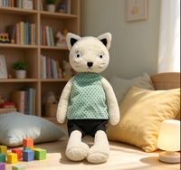 Niedliche Katzen-Plüschpuppe aus PP-Baumwolle, Flauschiges Kuscheliges Stofftier, Weiches Kätzchen-Spielzeug, Geburtstagsgeschenk