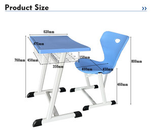 Bàn ghế học sinh đơn, bàn ghế lớp học, bộ bàn ghế gỗ cho học sinh trung học của Ả Rập Xê Út - Product Image 3