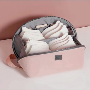 Travel Underwear Storage Bag Large Capacity Pink Rectangle Organize <b>Bras</b> Panties 180 Degree <b>Open</b> Design - Product Image 2