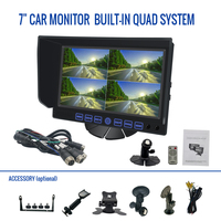 7 pouces Quad Split Screen ADAS Système de caméra de recul 4CH AHD Kit de moniteur avec 1 an de garantie pour camions Véhicules lourds