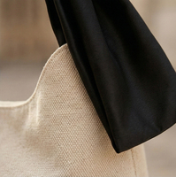 Sac fourre-tout réutilisable en toile avec poignée nœud papillon personnalisée pour femmes, idéal pour le commerce de détail, les courses et l'emballage cadeau