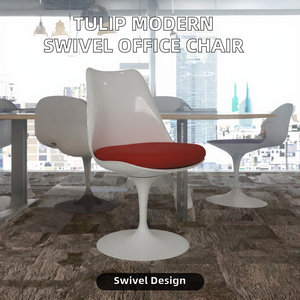 Chaise Tulip pour hôtel, chaise pivotante de salle à manger, design mid-century, dossier en plastique, chaise de loisirs moderne - pieds en métal - Product Image 2