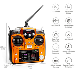 Radiolink AT10 II 2.4GHz 12ch RC Transmitter với r12ds Receiver Điện áp PRM-01 trở lại mô-đun Pin cho rc Quadcopter - Product Image 3