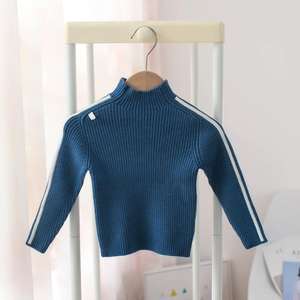 Suéter KS7076 a Rayas con Mangas Largas para Niños de 1 a 5 Años, Suéter de Cuello Alto para Niños - Product Image 3