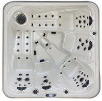 Bain à remous chauffé extérieur spacieux pour 5 personnes, en acrylique, confortable, pour cour et jardin