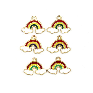 จี้รูปทรงคลาวด์เคลือบสีรุ้ง วัสดุอัลลอยด์ สำหรับทำเครื่องประดับ DIY สร้อยคอ สร้อยข้อมือ ตัวอักษรภาษาอังกฤษ 26 ตัว อุปกรณ์เสริม - Product Image 3