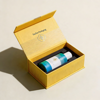 Boîte magnétique personnalisée et boîte cadeau orange pour ensemble de soins de la peau et emballage de luxe haut de gamme en papier brillant