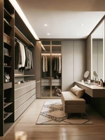 Armoire de chambre simple autoportante, pliable et verrouillable, avec penderie intégrée et rangement ouvert pour dressing