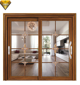 aluminio de pivote de la puerta de vidrio templado puertas correderas de la puerta de aluminio con tres pistas <span class=keywords><strong>y</strong></span> metal de mash - Product Image 2