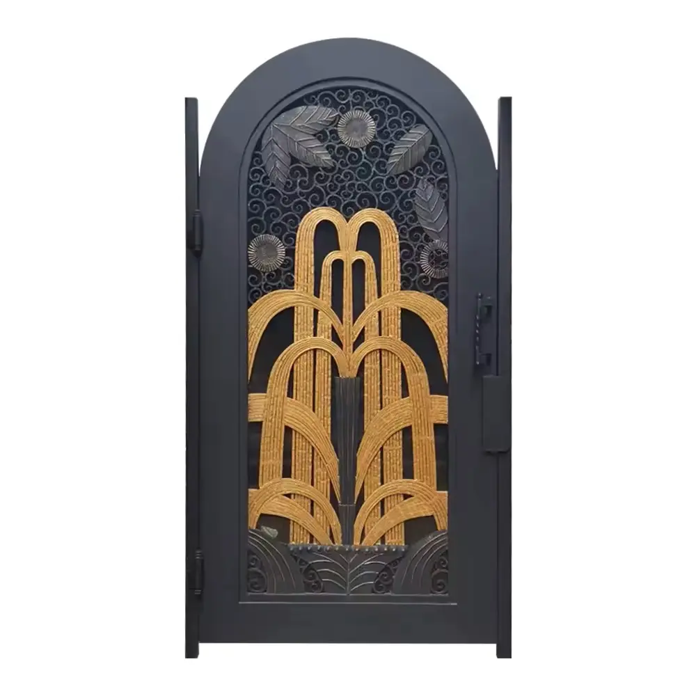 モダンメタルドアスチール製玄関ドア外装錬鉄製シングルドア