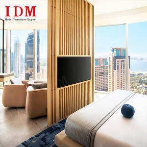 Juego de Muebles de Dormitorio de Lujo Costero IDM, Cama Tapizada Moderna Ecológica de Alta Gama, Mesita de Noche Inspirada en un Apartamento Oceánico - Product Image 3