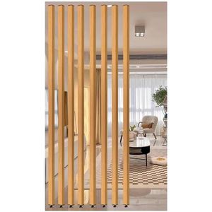 Poteaux de cloison en aluminium sur mesure, séparateur de pièce Art Déco, colonne décorative creuse translucide en métal à lattes, <span class=keywords><strong>du</strong></span> sol au plafond - Product Image 4