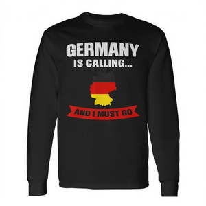 Germany Is Calling And I Must Go Long Sleeve T-Shirt Germany <b>Map</b> Design - Product Image 2
