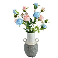 Fleurs artificielles populaires YL, mini-roses à 6 têtes, fleurs simulées pour mariage, Noël et remise de diplôme, bouquet de fleurs séchées