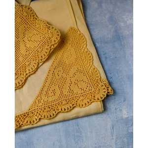 Juego de Toallas de Mano de Lino Amarillo Fabriano, con Encaje de Ganchillo, Estampado Cuadrado, Estilo Liso, Toallas de Cocina de Microfibra, Tipo Saco de Harina - Product Image 2