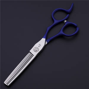 กรรไกรตัดผมซูโจว รุ่น Silver Hair Scissors 440C สแตนเลสสตีล GR-6.0 นิ้ว กรรไกรซอยผม ด้ามสีน้ำเงิน อุปกรณ์ช่างตัดผมมืออาชีพ - Product Image 3