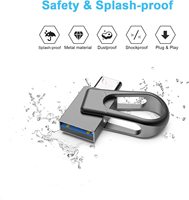 Unidad Flash Ultra Dual USB tipo C para iPhone 15 OTG USB 3,2 Pen Drive 32GB 64GB 128GB 256GB 512GB Metal U Disk