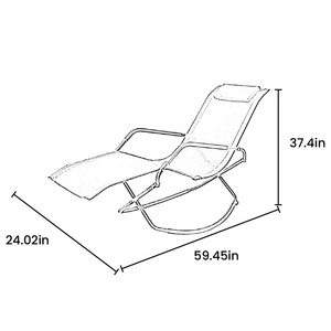 Couchage Détente Lit Bain De Soleil Pliant Chaise de Plage <span class=keywords><strong>À</strong></span> <span class=keywords><strong>Bascule</strong></span> Chaise Paresseux Reste <span class=keywords><strong>Transat</strong></span> de <span class=keywords><strong>Jardin</strong></span> En Acier - Product Image 2