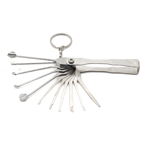 11 pièces pliant AB Kaba clé cassée extracteur ensemble outil pour serrure cylindre réparation professionnel serrurier fournitures matériel outils - Product Image 4