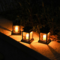 Lanterne Solaire Portable Vintage Mini LED Suspendue, Alimentée par Énergie Solaire, Bougie Électronique, Veilleuse pour Camping et Patio - Vente en Gros Usine
