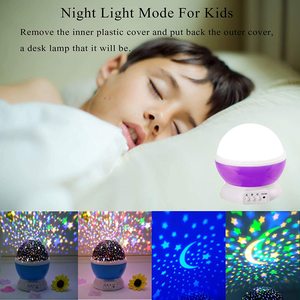 Projecteur d'étoiles pour chambre d'enfant, lampe LED de nuit, décoration de chambre de bébé, étoiles rotatives, lune, silicone, branchement électrique, commande tactile - Product Image 5