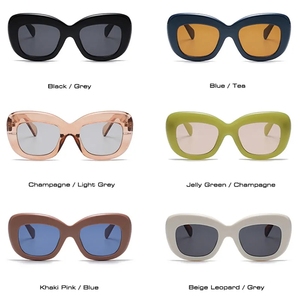 MOSI retro oversize CAT-eye gafas de sol de moda de mujer de alta gama de diseño cómodo gafas de sol UV400 hombres jalea color remaches su - Product Image 4