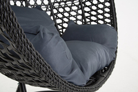 Chaise œuf de jardin moderne mobilier d'extérieur chaise-hamac suspendue à siège unique balançoires de patio en rotin et osier pour l'intérieur avec support