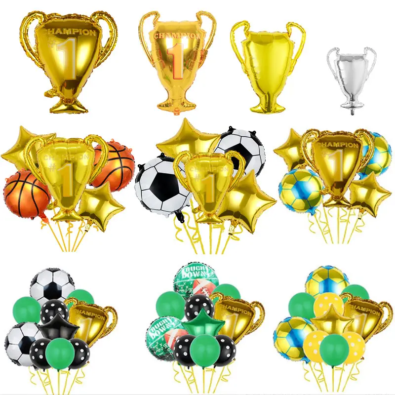 Groothandel Goud Kampioen Folie Ballonnen Trofee Mylar Voetbal Basketbal Jubileum Verjaardagsfeest Decoraties