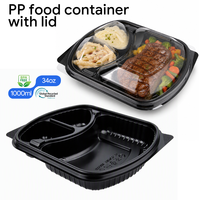 Nouvelles boîtes à lunch jetables en plastique PP pour micro-ondes, contenants alimentaires, boîtes repas en plastique pour l'emballage alimentaire
