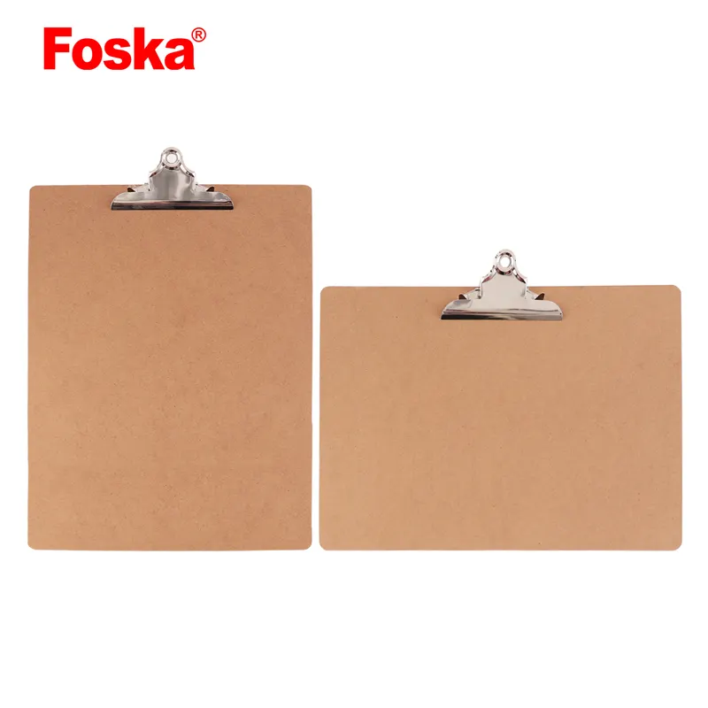 Foska MDF Material Butterfly Clip Writing and Drawing Clip Board A3 foldable Clip Board With Pocket For School Office