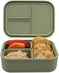Boîte à lunch en silicone étanche Boîte à bento de qualité alimentaire avec 3 compartiments amovibles Conception de conservation pour enfants et adultes - Product Image 1