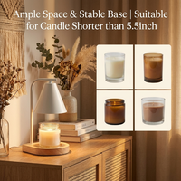 Lampe de lecture chauffe-cire minimaliste avec abat-jour conique, variateur rotatif, veilleuse de chevet sur base en bois