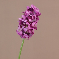 Musim grosir bunga buatan Hyacinth tunggal untuk dekorasi rumah pernikahan bunga sutra bunga Hyacinth ungu