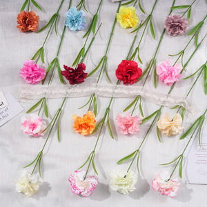 Fleurs artificielles en soie, carnations à tige unique, pour la décoration intérieure, les arrangements de table, l'ameublement d'hôtels, vente chaude transfrontalière - Product Image 1